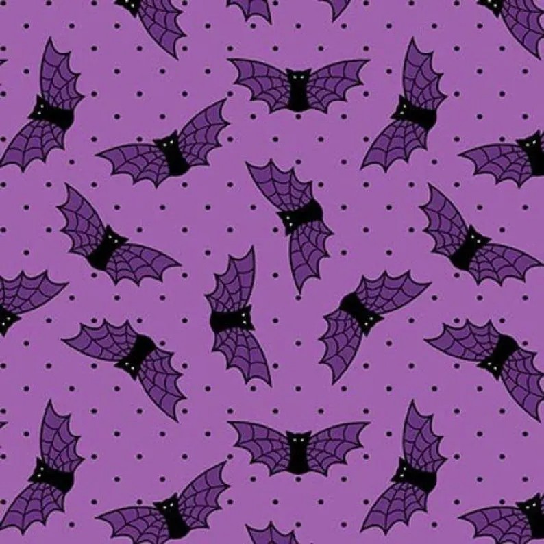 Studio E Quilting Fabric by the 1/4 yard Halloween Bones and Bouquests Bats