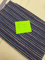 Blue Striped JOANN Quilting Cotton Vintage Deadstock Colorful Sewing Fabric