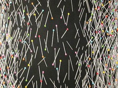 PINS NEEDLES SEWING SEW ITEMS PIN COLORS COTTON FABRIC FQ