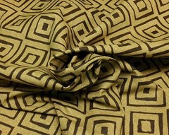 RICHLOOM DIMENSION BIRCH BROWN GEOMETRIC SQUARES MULTI FABRIC BY THE YARD 54″W