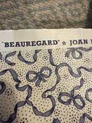Vtg Concord Fabrics Joan Kessler 52 X 7 Yds Blue Bow On White Beauregard