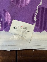 Vintage Silky Fabric, Purple, White, Green, 80s 45”x 2yds