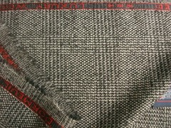 DORMEUIL 67% WOOL & 33% SILK JACKETING FABRIC “Dorsilk Red” Check/Plaid = 2.0 m.