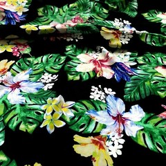 Swimwear Fabric Spandex Stretch Nylon / Neon Tahitian Cayennes Print By Yard