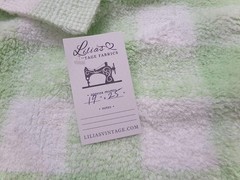 cuddly green gingham vtg terry chenille fabric soft cotton blend 19×25″