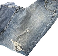 5 Pairs of Denim Blue Jeans Trashed Destroyed Scrap Crafts DIY Upcycle Job Lot