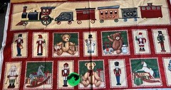 Holiday Home Trains Christmas Abbott Designs For SSI Cotton Fabric Panel New