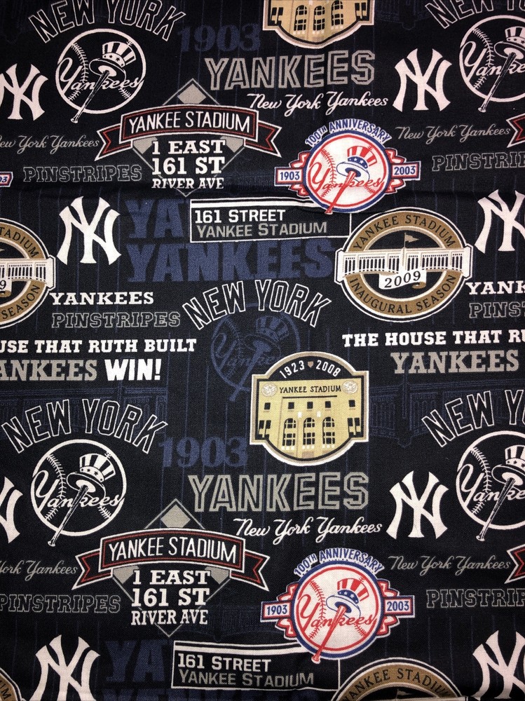 MLB NY Yankees Stadium 1/2 yard (18 by 44”) Cotton Fabric new