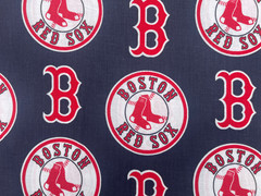 Boston Red Sox Cotton Fabric by the Yard – MLB Licensed Navy Red White Baseball