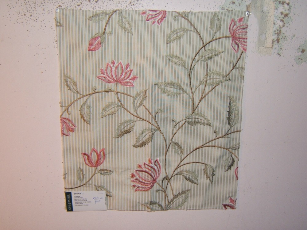 GP & J Baker, Downham, Embroidered Floral, Remnant, Color Antique Rose