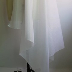 Natural White Silk Cotton Fabric 55”Wide Ivory White Silk Scarf Lining Material