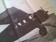 Vintage cotton fabric monochrome print AIRPLANE 36×48″