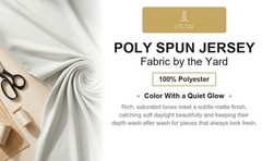 Poly Spun Jersey Fabric by the Yard 100% Polyester Knit 2-Way Stretch 140 GSM