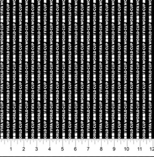 Cotton FIFA World Cup 2026 Black Stripe Soccer Fabric Print by Yard D677.91