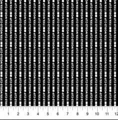 Cotton FIFA World Cup 2026 Black Stripe Soccer Fabric Print by Yard D677.91