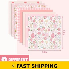 Aubliss 8pcs Cotton Fat Quarter Fabric Bundles – Sweet Pink