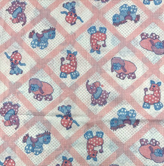 Pink Animals Nursery Polka Dot Children’s Theme Cotton Fabric BTHalfY 345