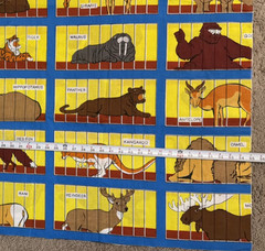 Vintage Animal Crackers Themed Zoo Fabric 54” by 55” Novelty Fabric