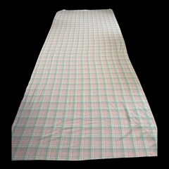 Vintage Woven Fabric 4.25 Yards Pink Gray Plaid 153×62 Reversible Lightweight