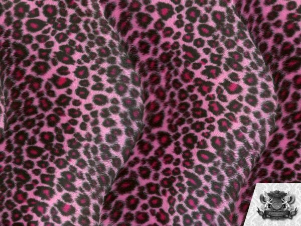 Velboa Faux Fur Fabric Animal Print CHEETAH PINK / 60″ W / By the Yard