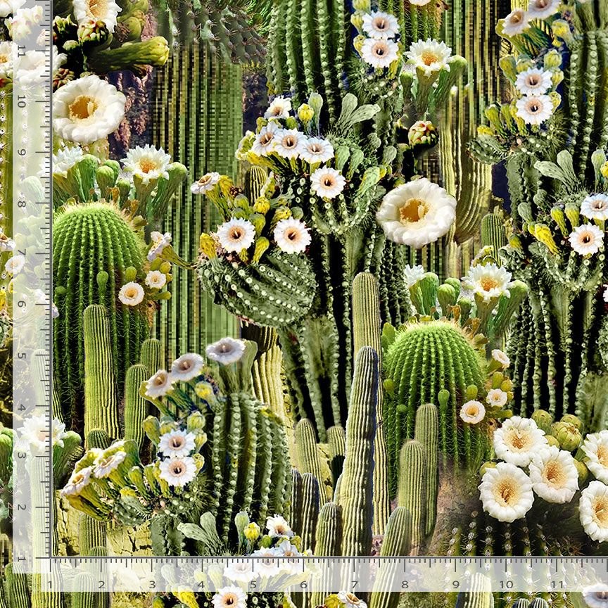 Southwest Sunset Fabric | Flowering Saguaro Cactus | Timeless Treasures YARD