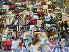Pendleton Wool Scraps Large Lot Over 150 Wool Fabric Jacquard Remnants