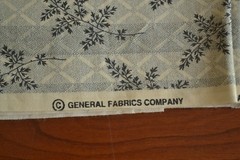 By 1/2 Yd, Vintage, Navy & Black on Cream Quilt Cotton, General Fabrics, N682