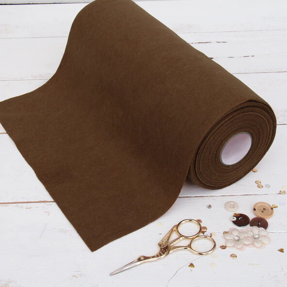 Premium Felt Roll – 12″ x 10yd – Brown – Soft Wool-Like 1.2mm Thick