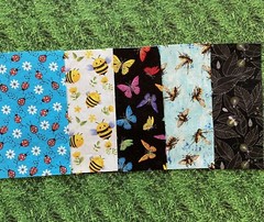 Bug Jar Quilt Fabric, 25 Assorted 4 1/2”x6” Rectangles, FREE Bug Jar Pattern #1