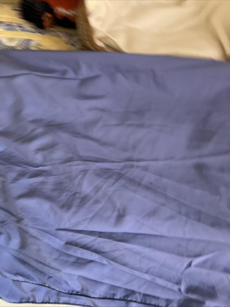 6+ Yards Light Blue Silky Fabric, Probably Polyester