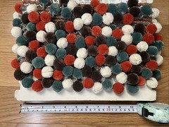 Pom Pom Sewing Fringe Cream Charcoal Teal Rust ~7yd Orginally $78 Hobby Lobby