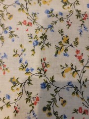 Cotton fabric blue yellow red flowers, 36″ x 2 yds +