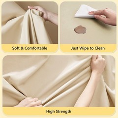 ANMINY Faux Leather Fabric 54″ Wide Vinyl Upholstery Fabric by the Yard 0.7MM Th