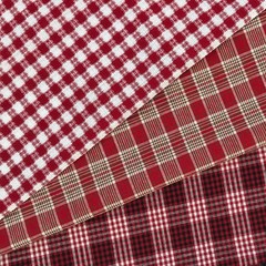 8 Pcs 18×22 Inch Red Plaid Fat Quarter Fabric 18 x 22 Inch,