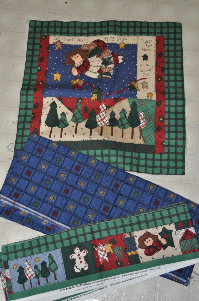 r- SEWING FABRIC MATCH SET READY TO SEW BRIGHT COLORS FOLK ANGEL THEME