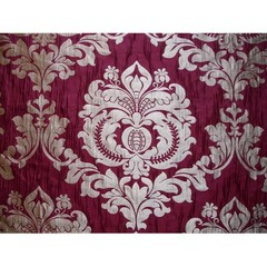 Ruby Royal Damask Upholstery Fabric By The Yard, Jacquard Weave Fabric