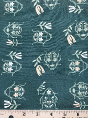 Flowers Beetles Teal Blue – Merriweather – Art Gallery Fabrics – Premium Cotton