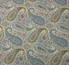 BALLARD DESIGNS DAYNA SPA BLUE PAISLEY FLORAL MULTIUSE FABRIC BY YARD 54″ WIDE