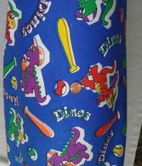 Fabric DINOSAURS Playing Baseball Kids Novelty 2 Yards x 58 in Wide Knit