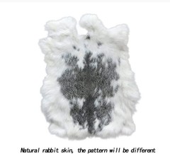 Natural Rabbit Hide Fur Pelts – Craft & Sewing Quality – Spotted Color – 5 Pack