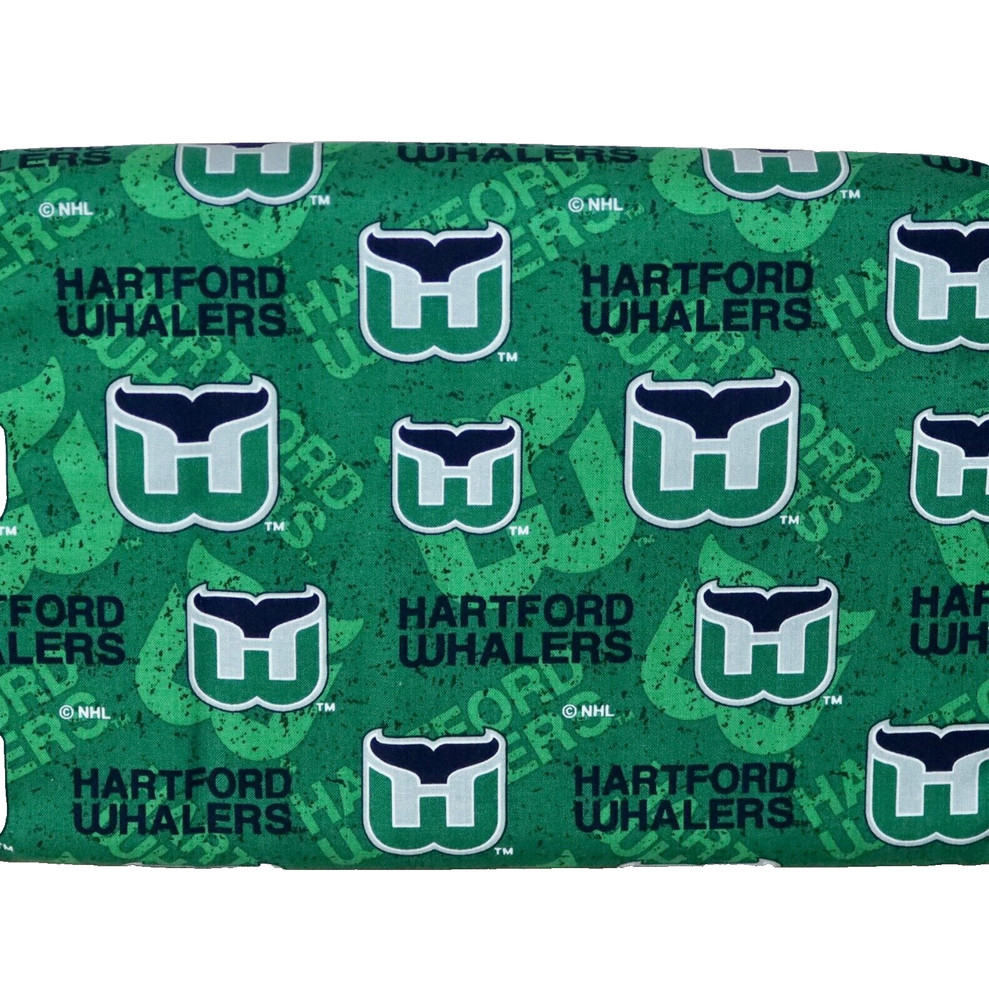 Hartford Whalers ~ Logo On Logo Pattern NHL Cotton Fabric 1/4 Yard 9” X 44”