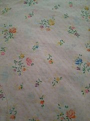 VTG Unused Pink Floral Rose Print Dotted Swiss Fabric 1.5 Yard X 44″ Estate Find