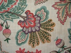 Curtain Upholstery Fabric Chanterelle Wineberry Ornate Bird Floral Cushion Blind