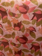 100% Silk Chiffon Autumn Fall Leaf Red Brown Orange Green Fabric By The Yard 56″
