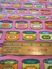 Tula Pink Cat Snacks Canned Food Electro Berry 1 yd Cotton Tabby Road Deja Vu
