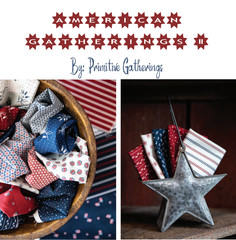 American Gatherings II 49249 22 Dove Navy Moda Primitive Gatherings