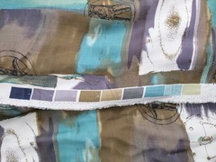 NEW VTG Dress Fabric 8+ Yards One Running Piece Old World Abstract FLAWED 60Wide