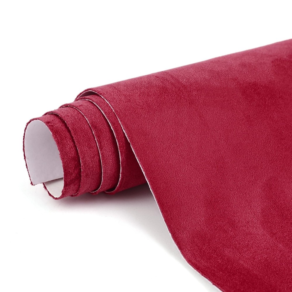 Premium Burgundy Suede Fabric Wrap – 17×70 inch Suede Wrap for Car Interior -…