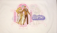 Vtg Barbie Pillowcase Fabric Panel Superstar Ken Golden Dream Elegance 1981