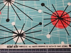 1 Yard New Cotton Fabric Atomic by Michael Miller in Turquoise